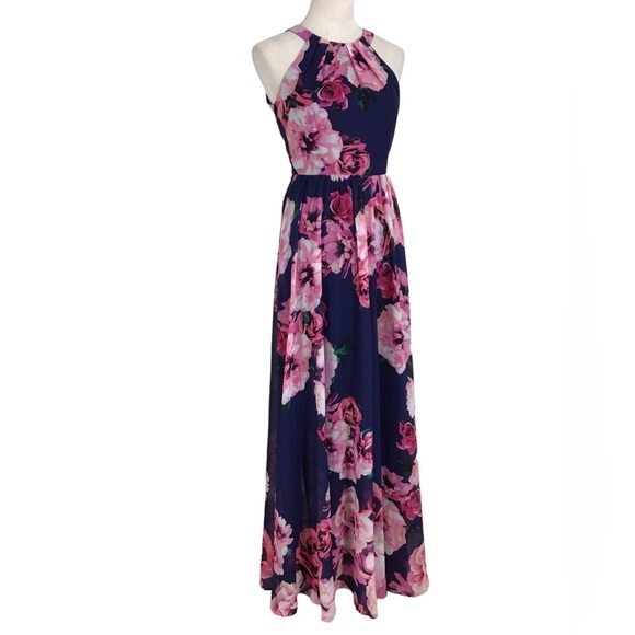 INC International Concepts Floral Halter Maxi Dress Size 0 NEW - Picture 2 of 8